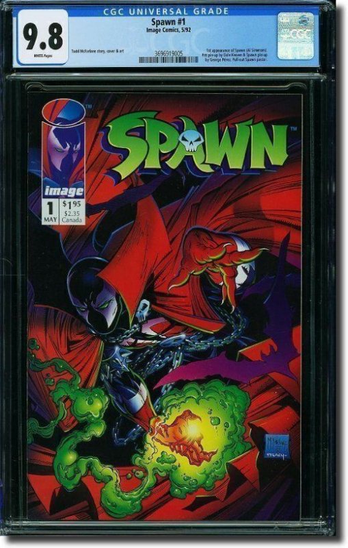 • Spawn #1 (1992) CGC 9.8 NM/MT 1st App Spawn! Todd McFarlane!  / SBD-01