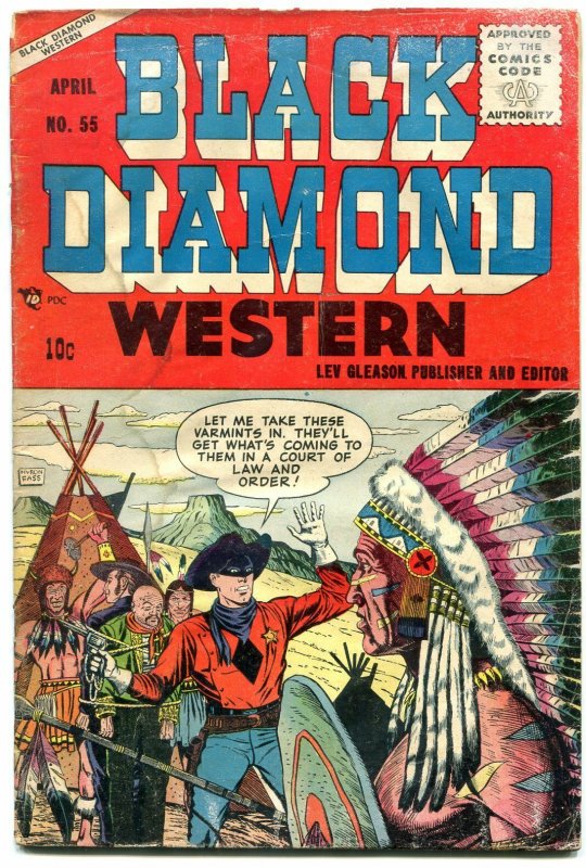 BLACK DIAMOND WESTERN #55 1955 LEV GLEASON PETE MORISI FR