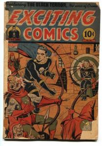 Exciting Comics #42 1945- Black Terror- Nedor Golden Age Schomburg cover PR/FR 