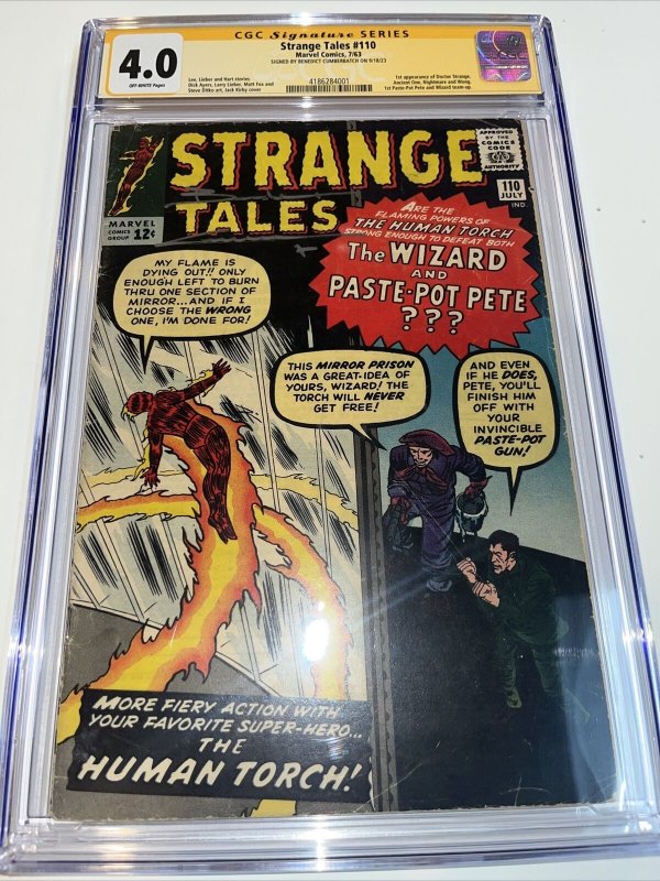 Strange Tales (1963) # 110 (CGC 4.0) 1st App Doctor Strange • Signed Benedict C.