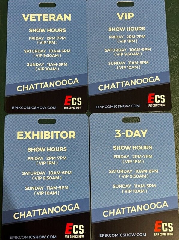 DAN MENDOZA EPIK COMIC SHOW BADGE ART SET OF 4 FROM ECS 2018 E1