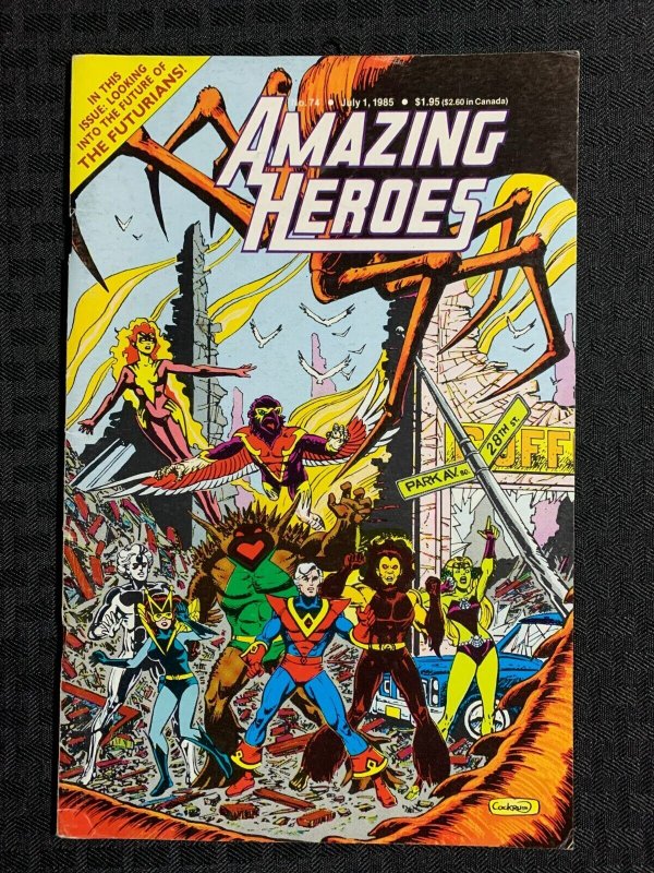 1985 AMAZING HEROES #74 FN 6.0 Dave Cockrum Futurians / Goodbye Supergirl