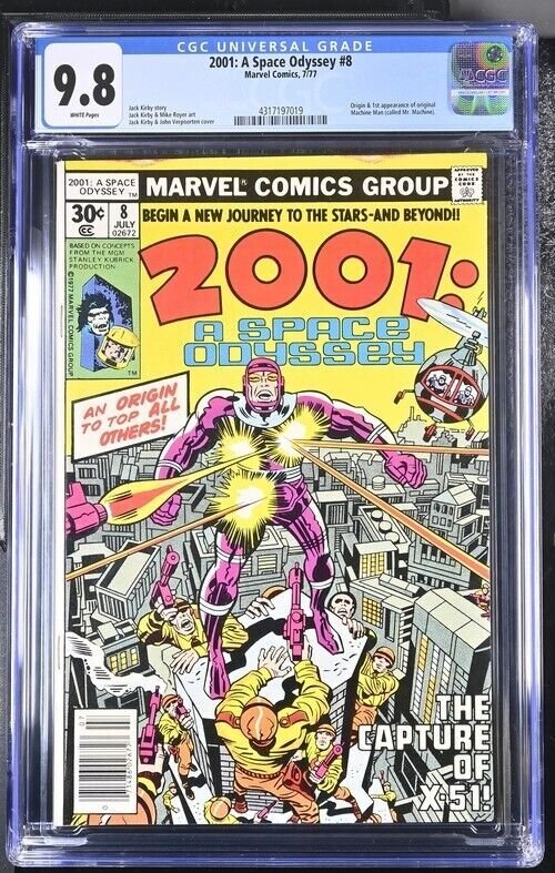 2001 A SPACE ODYSSEY #8 CGC 9.8 1ST MACHINE MAN JACK KIRBY WHITE PAGES 7019