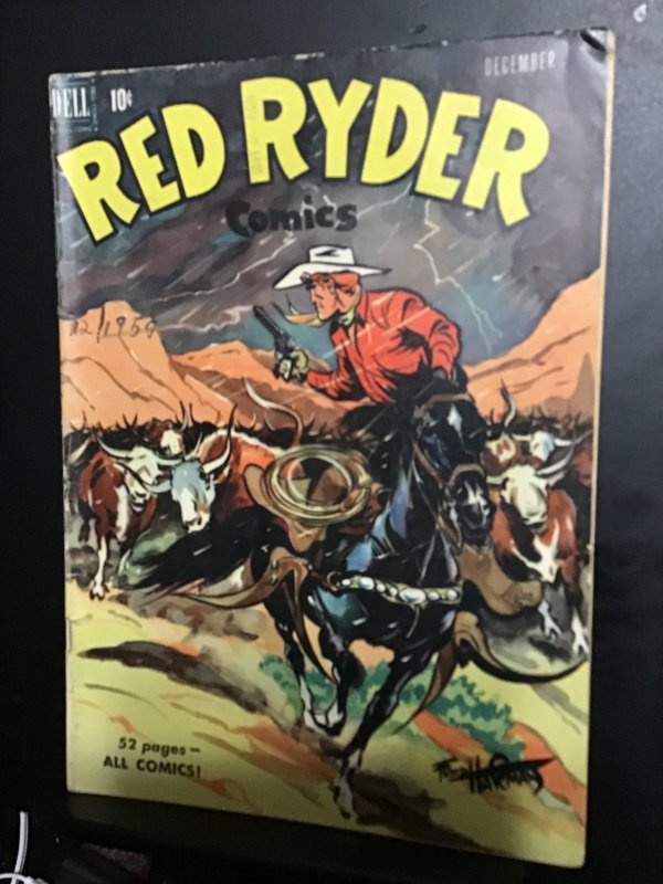 Red Ryder #89 (1950) Mid-Grade Red Ryder cattle Drive cover key!  FN Wow!