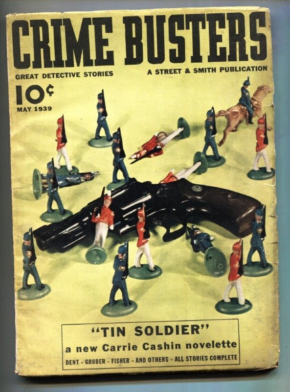 Crime Busters 1939 May-RARE HERO PULP-NICK CARTER-Creig Fessel art