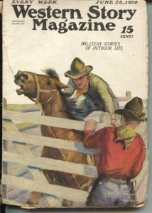 Western Stories 6/28/1924-Walt Coburn-Ernest Haycox-pulp fiction-G