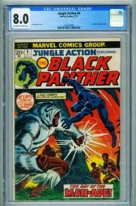 Jungle Action #5 CGC 8.0 1973-BLACK PANTHER-comic book-3732205005