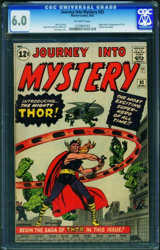 JOURNEY INTO MYSTERY #83 CGC 6.0-1st THOR Jack Kirby 0169887003