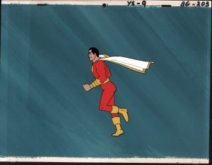 Shazam Animation Cell With Painted Background