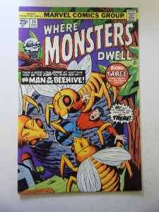 Where Monsters Dwell #34 (1975) FN+ Condition