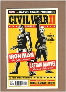 Civil War II #1 Marvel Comics 2016 Fight Poster Variant Captain Marvel NM- 9.2