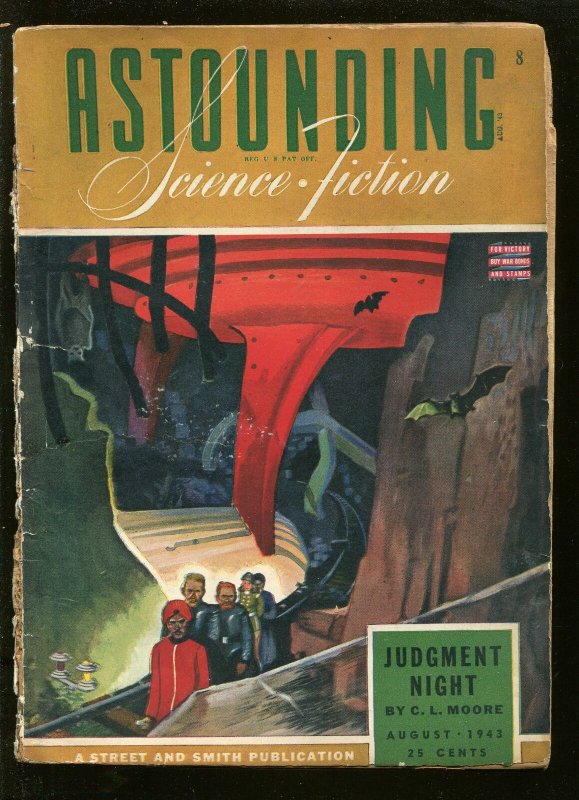 ASTOUNDING SCIENCE FICTION 08/1943-PULP SCI-FI-  A E VAN VOGT-FRITZ LEIBER-good