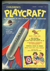 CHILDREN'S PLAYCRAFT #1-01/1954-COMICS-PUZZLES-CRAFTS-ROCKET-SOUTHERN STATES-vg