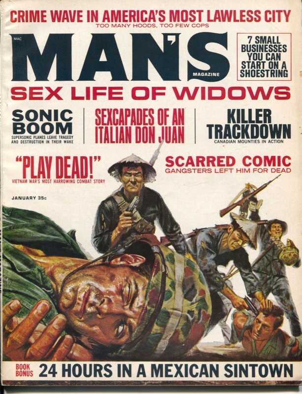 Man's Magazine 1/1968-Viet Cong Fight-cheesecake-RCMP-Al Capone-VG+