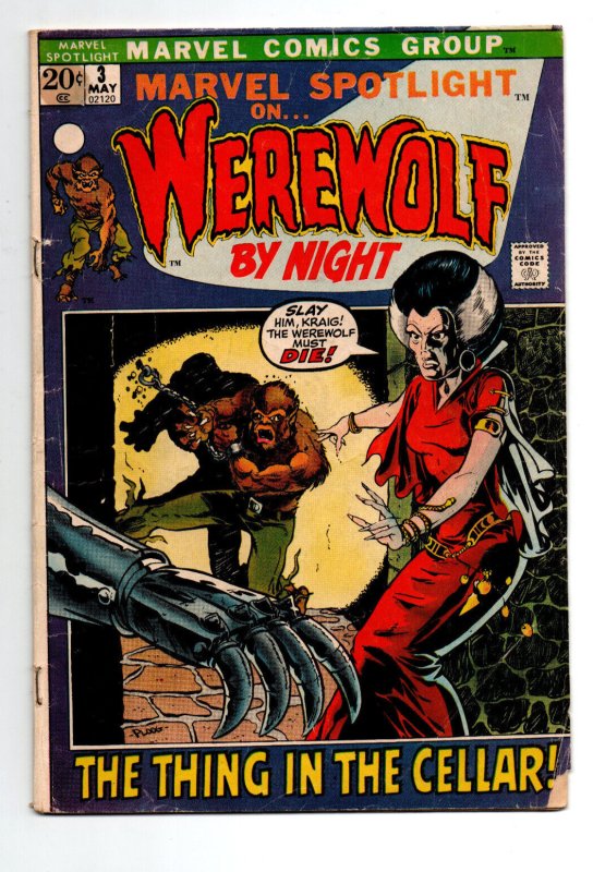 Marvel Spotlight #3 - 2nd appearance Werewolf by Night - KEY - 1972 - GD/VG