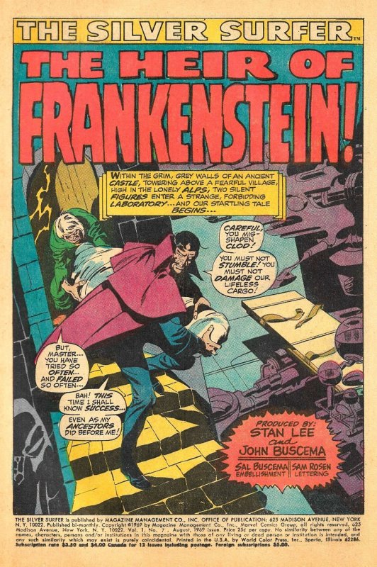 SILVER SURFER #7 (Aug1969) 7.0 FN/VF  Stan Lee & John Buscema!  Last 25¢ Issue!