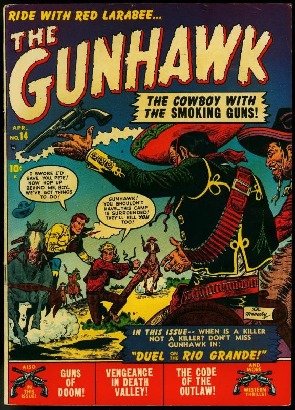 Gunhawk #14 1951- Atlas Western- Maneely- Rare Golden Age VF-