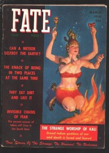 Fate 2/1950-Woman with 4 arms cover-Decapitation interior art-Mystic & occult...