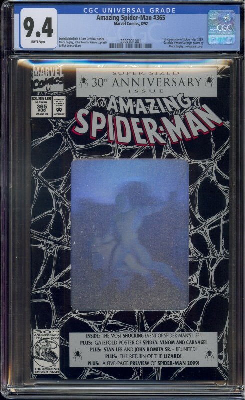 AMAZING SPIDER-MAN #365 CGC 9.4 1ST SPIDER-MAN 2099 1001