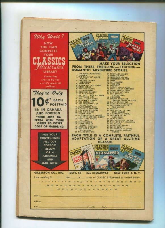 CLASSICS ILLUSTRATED #62 (6.5) WESTERN STORIES! 1949