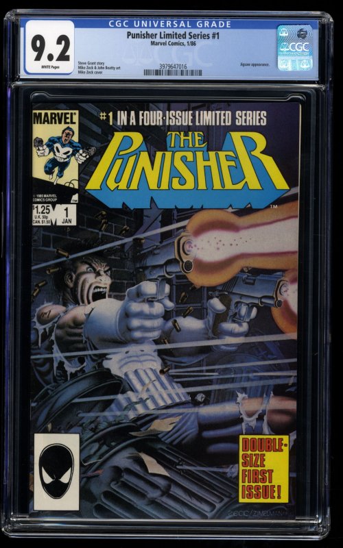 Punisher (1986) #1 CGC NM- 9.2 White Pages 1st Solo Punisher!  Mike Zeck cover!