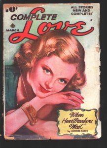 Complete Love 3/1946-Pin-up girl portrait cover-Pulp stories by Lucinda Baker-Ru