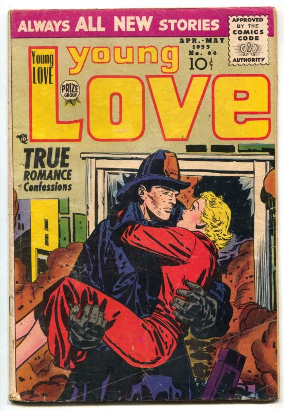 Young Love #64 1955- Romance- Fireman cover VG