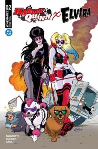 Harley Quinn X Elvira #2 Cvr A Amanda Conner Dogs DYNAMITE Comic Book