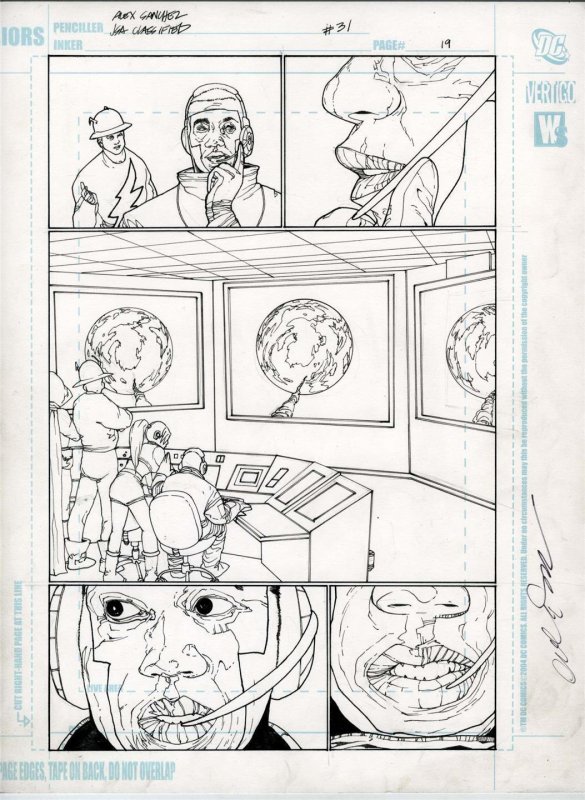 JSA: Classified #31 pg 19 Alex Sanchez Original Art  Mr.Terrific Justice Society