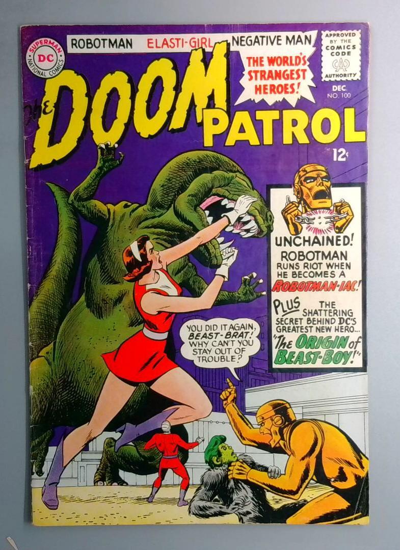 DOOM PATROL #100 FN- 2nd App and Origin of Beast Boy DC 1965