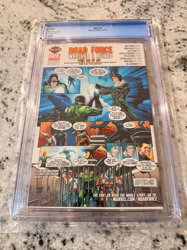 Thor # 1 CGC Graded 9.8 Marvel Comic Book 2014 Jane Foster As Thor Key JH26