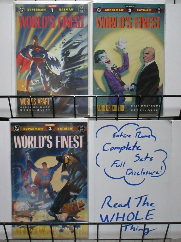 WORLDS FINEST (1990) 1-3  STEVE RUDE!  JOKER!  BATMAN!