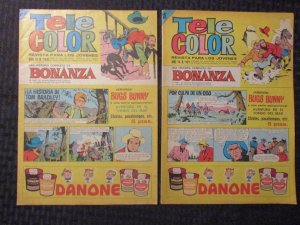 1966 TELE COLOR Spanish Comic Section #188 191 VG+ 4.5 Bonanza / Bugs Bunny 14pg