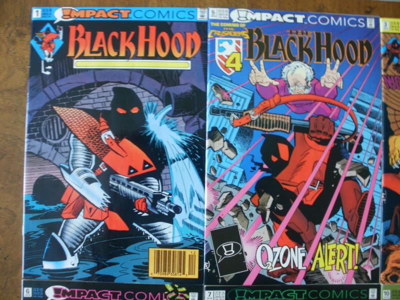 6 Impact THE BLACK HOOD Comic Book: #1 #3 #5 #6 #7 #10 (1991 1992)