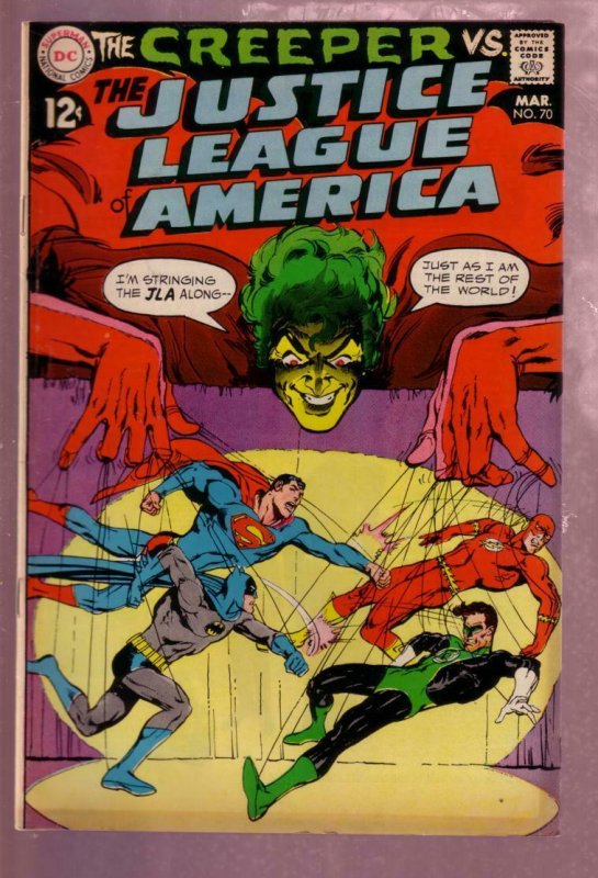 JUSTICE LEAGUE OF AMERICA #70 1969- SUPERMAN-NEAL ADAMS FN-