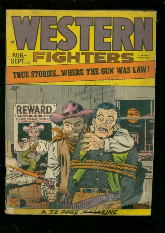 WESTERN FIGHTERS #3 1948-SNAKE COVER-QUANTRILL VG-