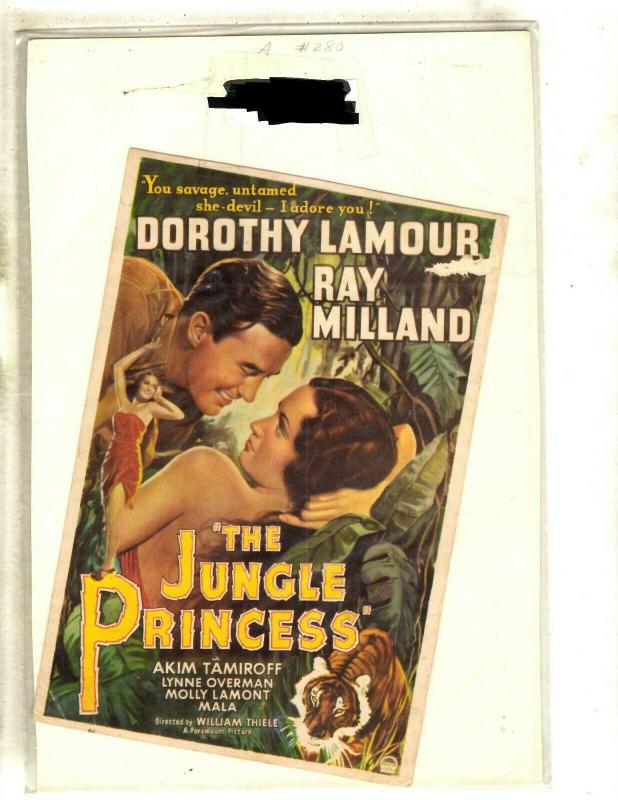 The Jungle Princess Movie Postcard Dorothy Lamour Ray Milland Tiger Savage JK3