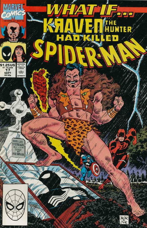 WHAT IF #17, VF/NM, Kraven killed Spider-man, Black suit, 1988 1990, Marvel