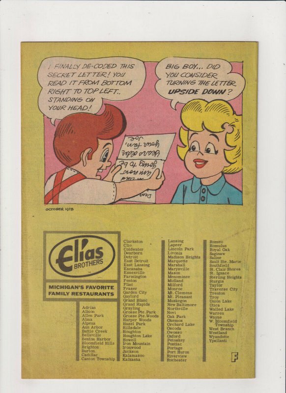 Adventures of the Big Boy #258VF 8.0 Elias Brothers Restaurant