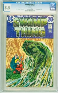 Swamp Thing #1 (1972) CGC 8.5! White Pages!