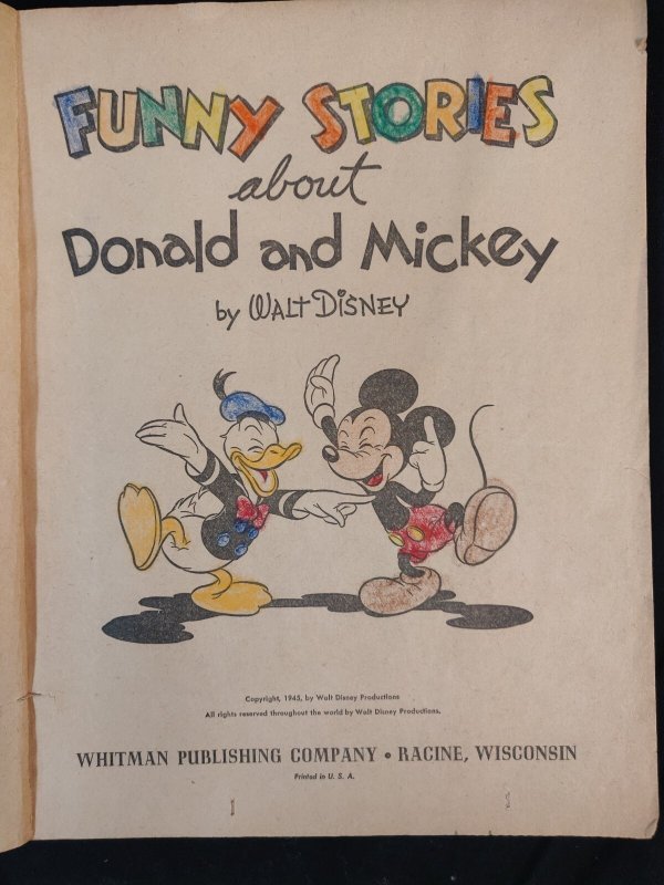 1945 FUNNY STORIES About Donald Duck And Mickey Mouse #714 - Whitman (3/3.5)