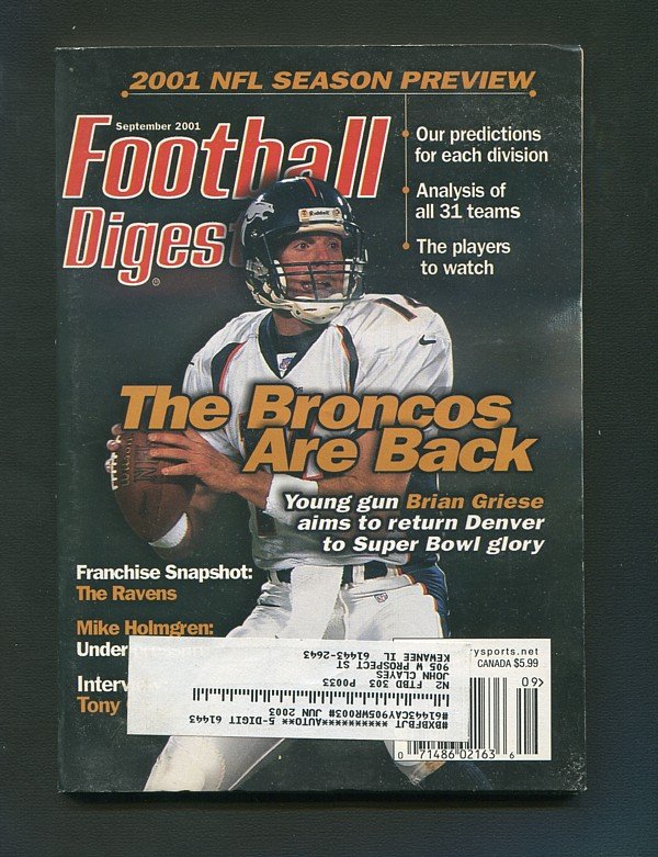 Football Digest / Broncos  / September  2001