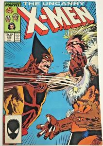 UNCANNY X-MEN#222 FN- 1987 WOLVERINE VS SABRETOOTH MARVEL COMICS