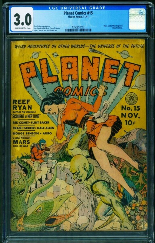 Planet #15 CGC 3.0 1941--Fiction House-Good Girl art-Golden-Age 1355952002