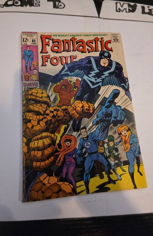 Fantastic Four #82 (1969)Kirby/ inhumans - cover/crease foxxing/staining