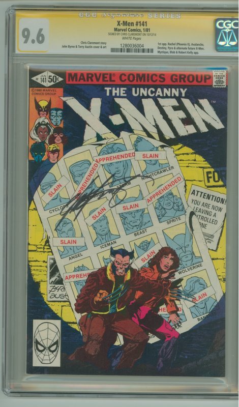 The X-Men #141 (1981) CGC SS 9.6 signed Chris Claremont White pages