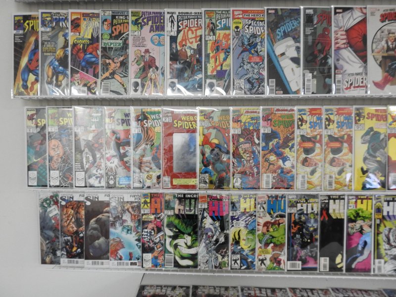 Huge Lot of 130+ Comics W/ Spider-Man, Hulk, Plus More! Avg. VF- Condition!