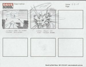 2004 LEGO BATMAN Storyboard Art by Mark Simon VF 8.0 Skyline Crash 25-11