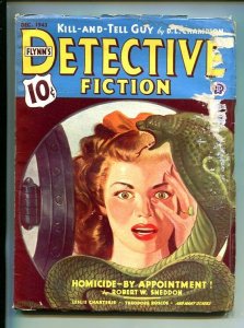 FLYNN'S DETECTIVE FICTION-DEC 1943-MYSTERY-PULP-SNAKE-HORROR-good minus