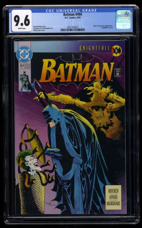 Batman #494 CGC NM+ 9.6 White Pages